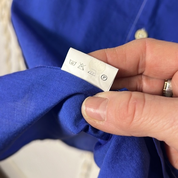 Arthur & Fox Paris Bright Blue Long Sleeve Cotton Button Down Shirt XL - Picture 10 of 10